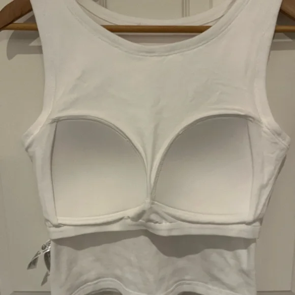 White Ribbed Tank Top - Picture 2 of 3